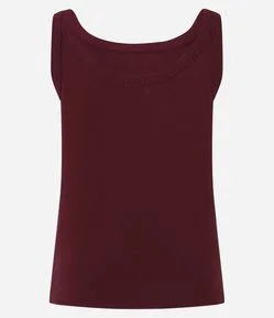 Blusa Regata em Ribana com Decote U