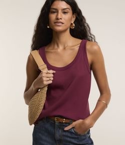 Blusa Regata em Ribana com Decote U