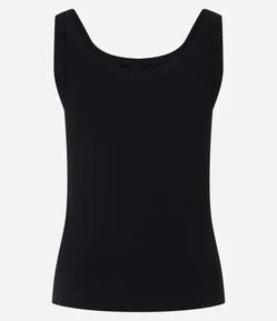 Blusa Regata em Ribana com Decote U