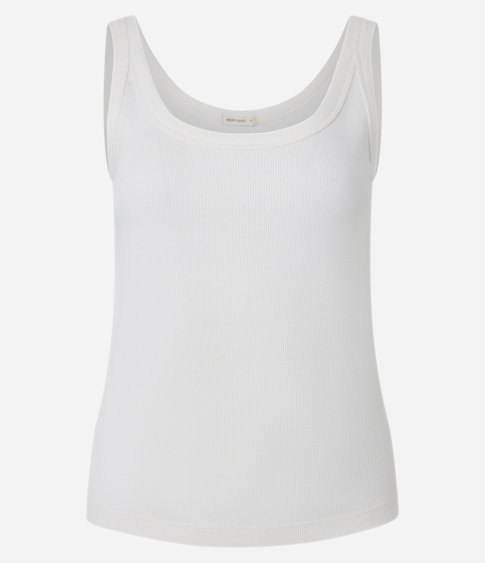 Blusa Regata em Ribana com Decote U Branco 5