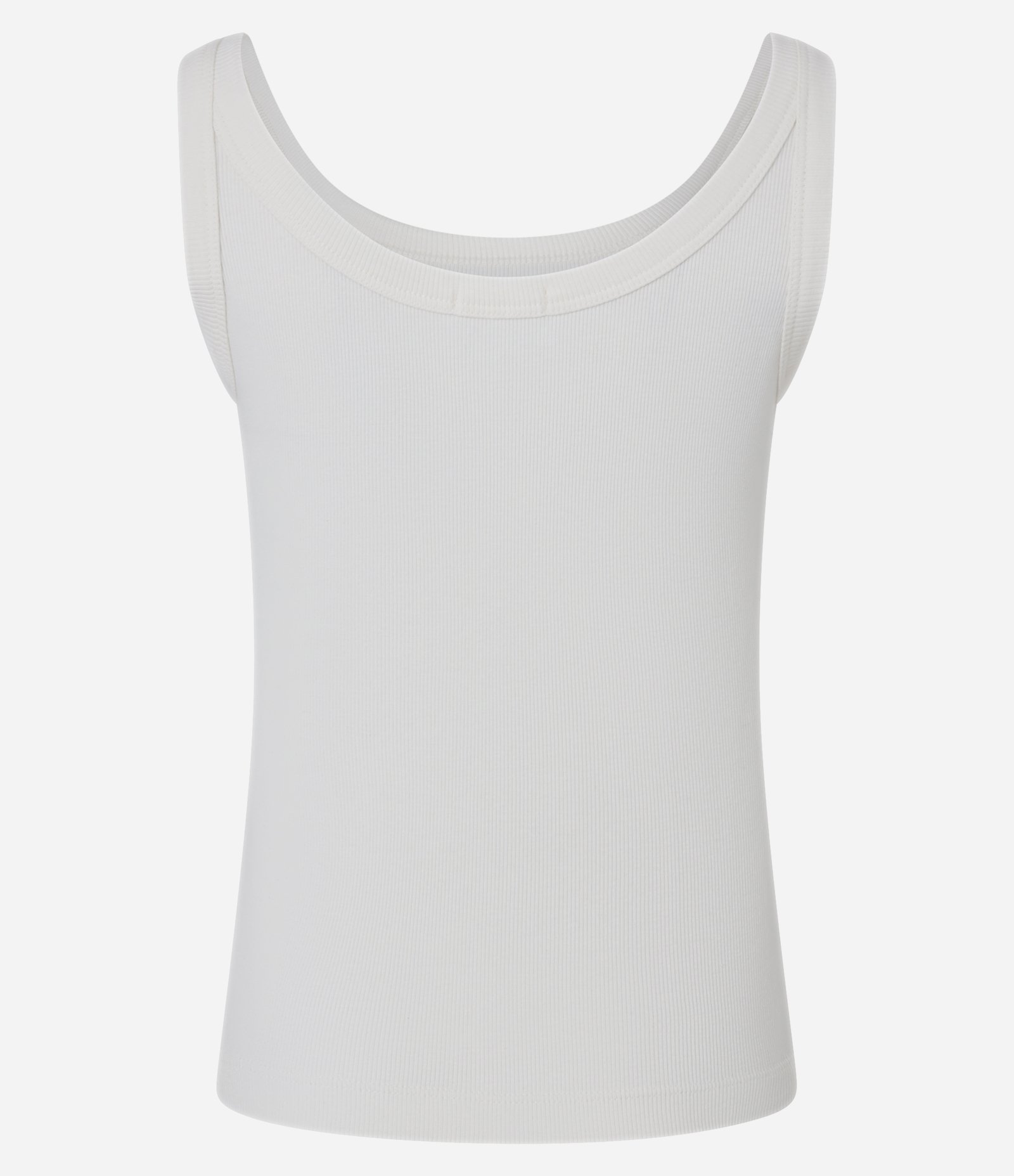 Blusa Regata em Ribana com Decote U Branco 7