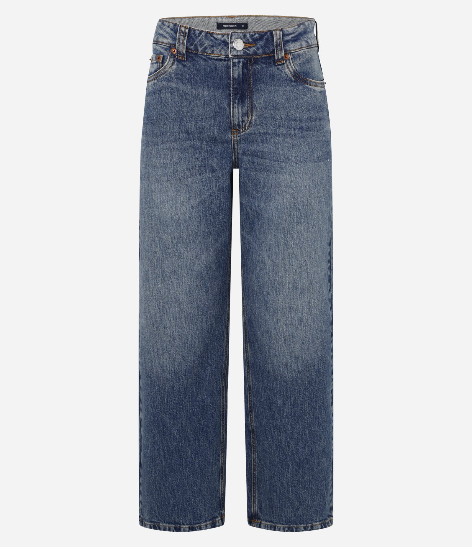 Calça Reta em Jeans com Lavagem Diferenciada Azul 5