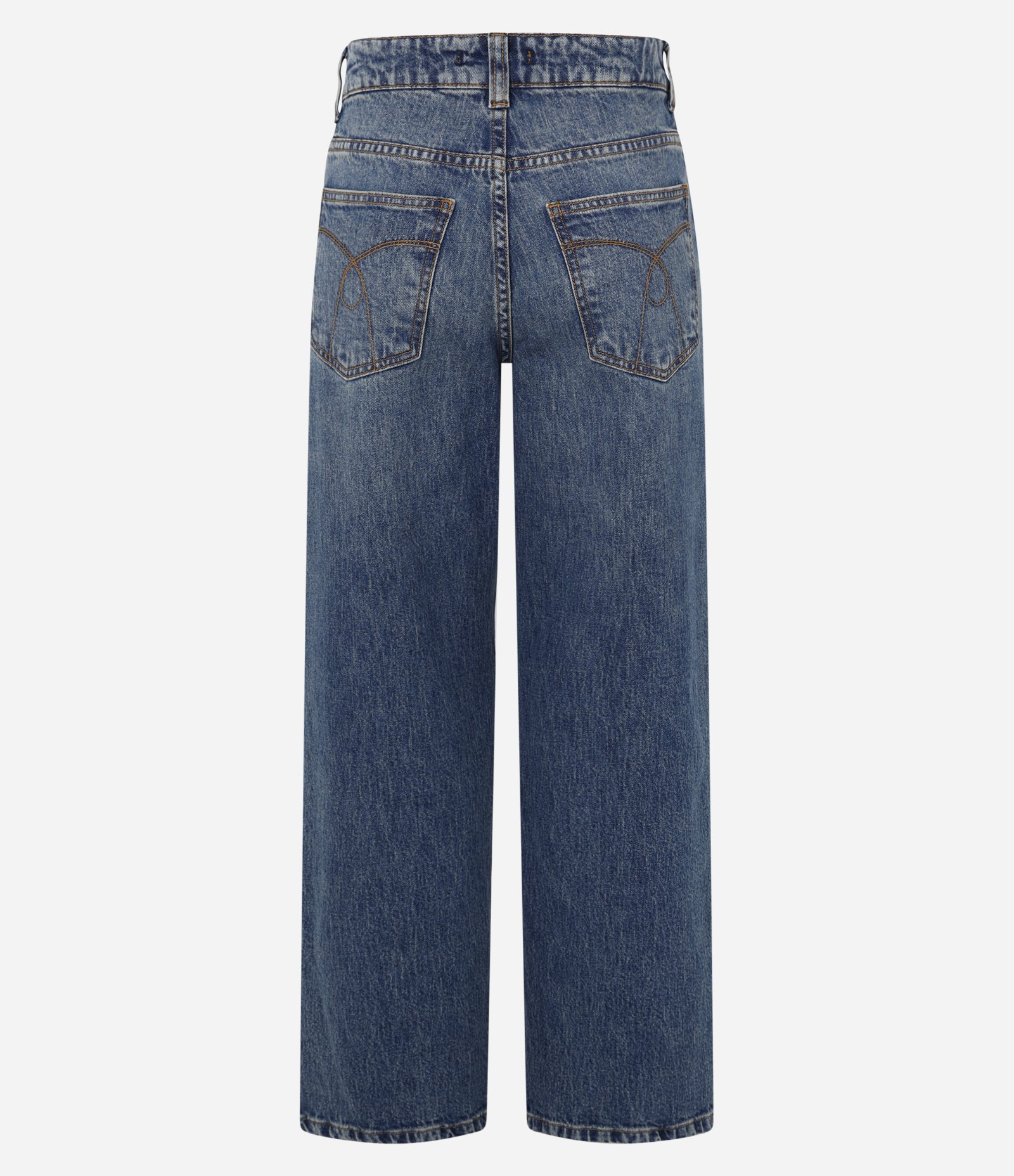 Calça Reta em Jeans com Lavagem Diferenciada Azul 6