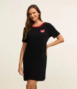 Camisola Manga Curta em Viscose com Estampa High School