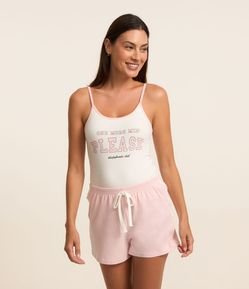 Pijama Short Doll Estampa Lettering Please