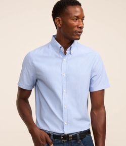 Camisa Regular em Tricoline com Estampa Xadrez