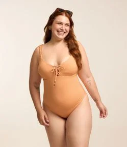 Maiô Microfibra Xadrez Vichy com Fio Duplo Curve & Plus Size