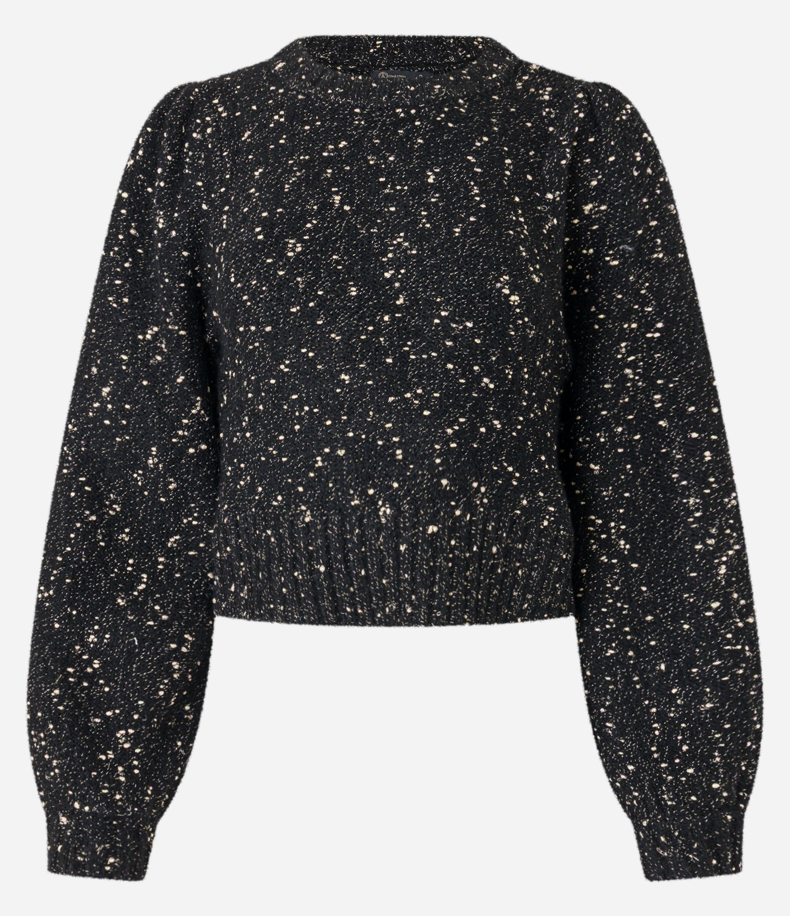 Suéter em Tricô com Manga Ampla com Fio Metalizado Botonê Preto 6