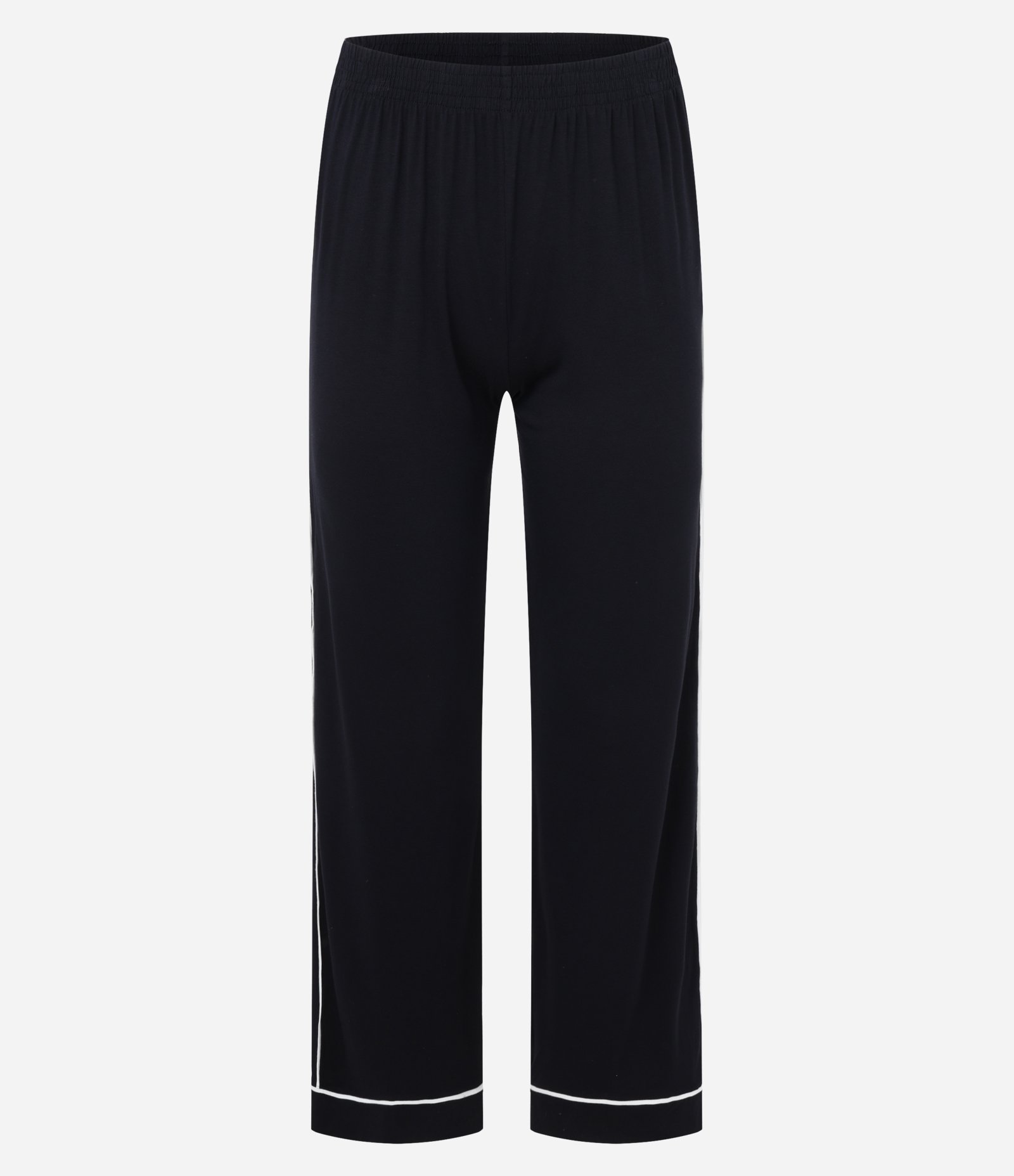 Pijama Longo em Viscose com Viés Contrastante Preto 7