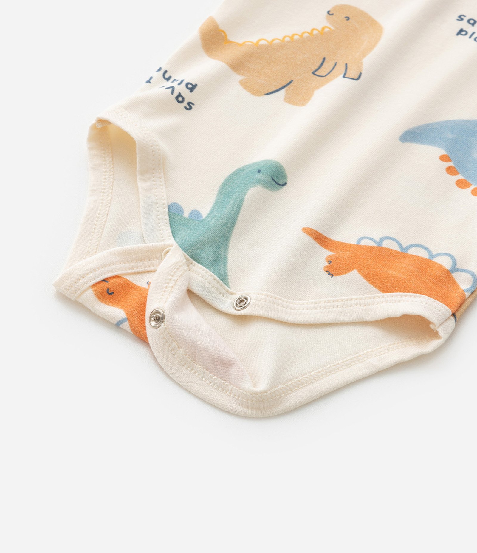 Body Infantil com Estampa de Dinos - Tam 0 a 18 meses Bege 5