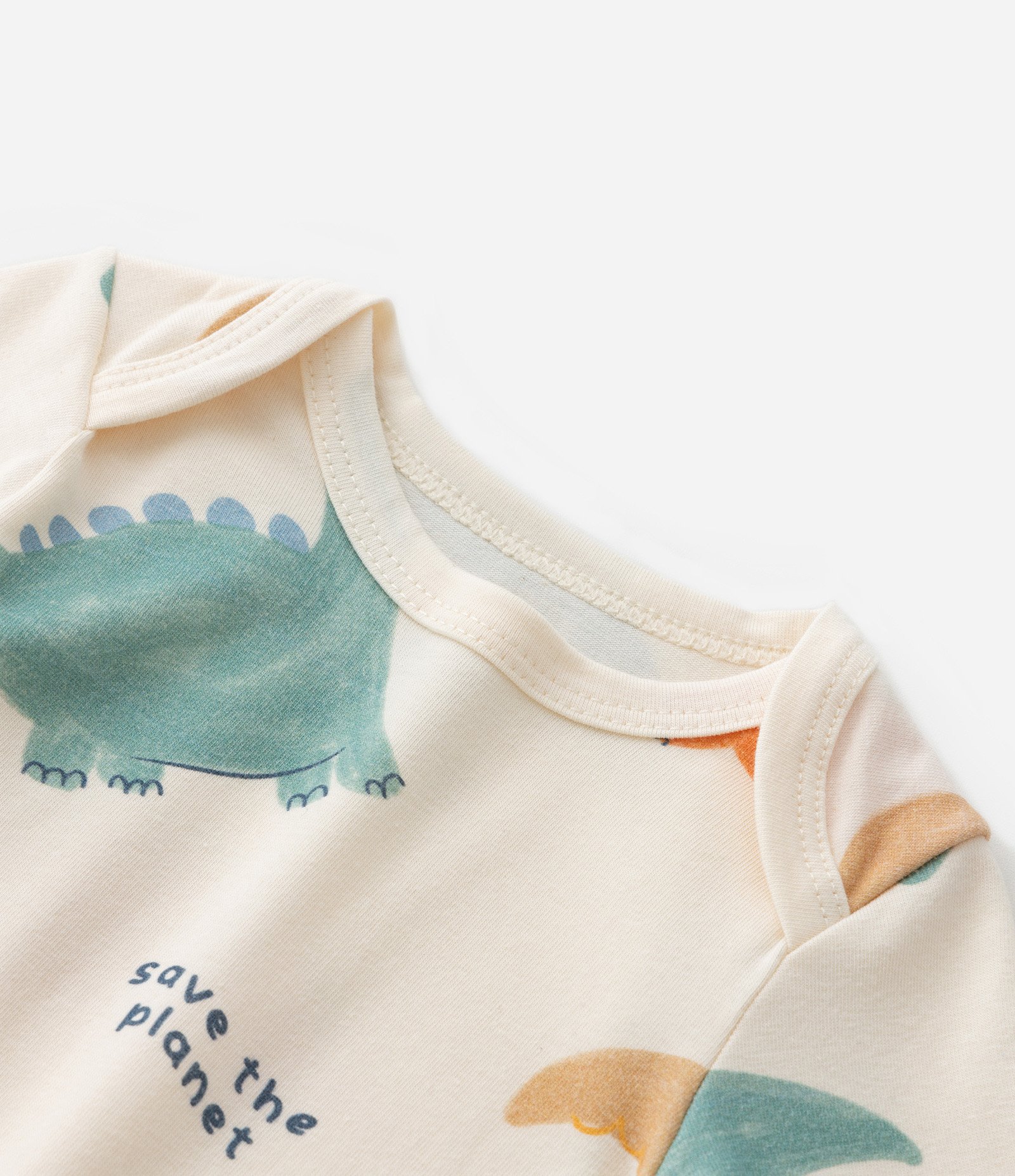 Body Infantil com Estampa de Dinos - Tam 0 a 18 meses Bege 6