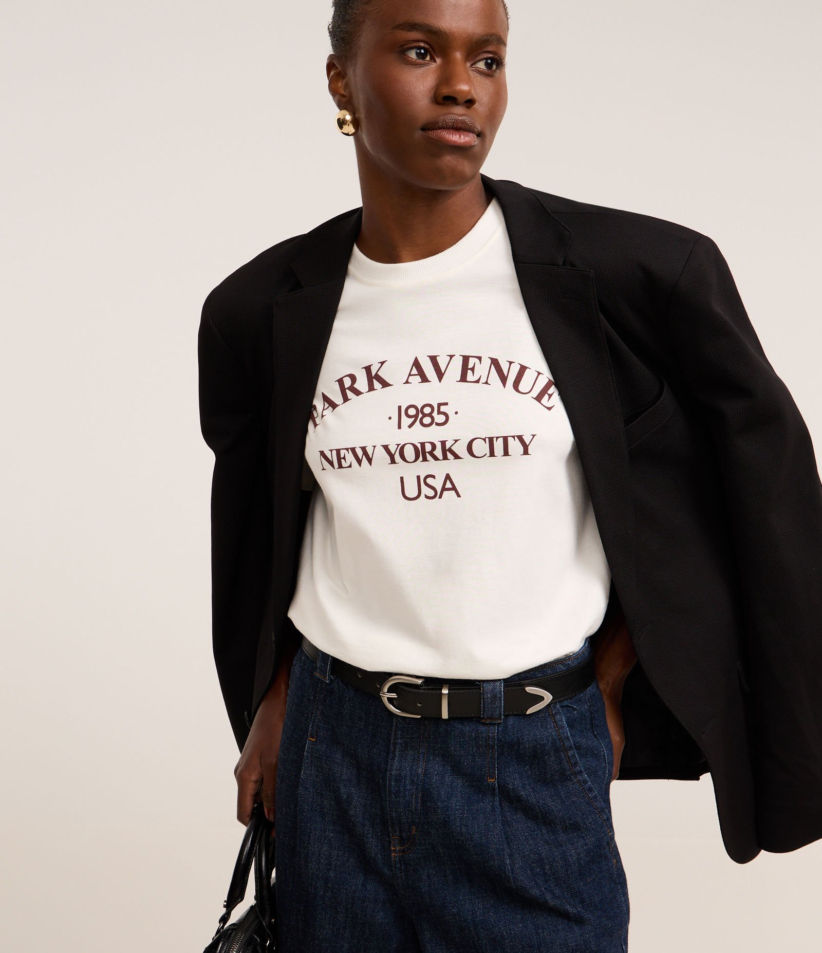Camiseta em Algodão com Estampa Park Avenue Nyc Branco 1