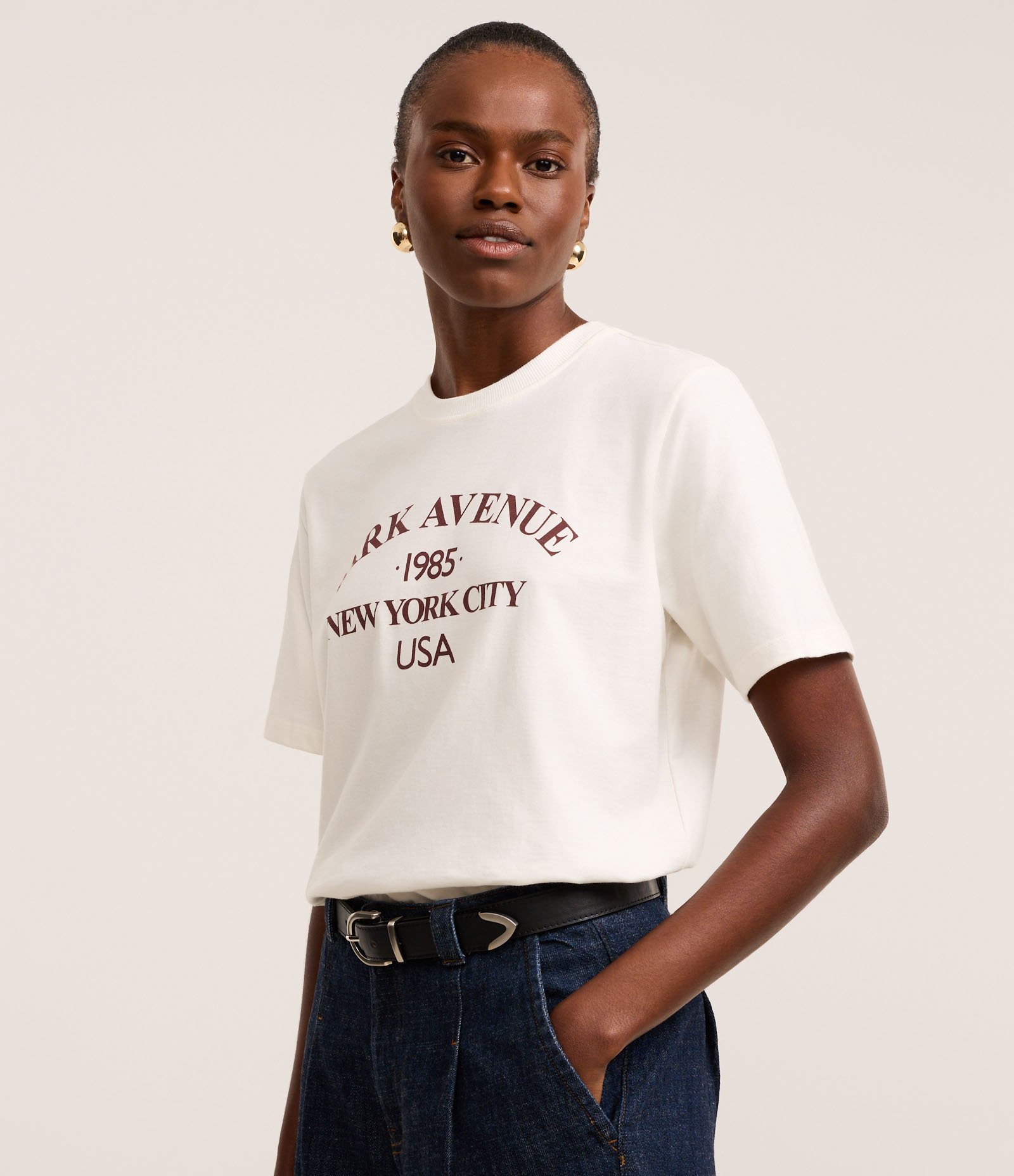 Camiseta em Algodão com Estampa Park Avenue Nyc Branco 3