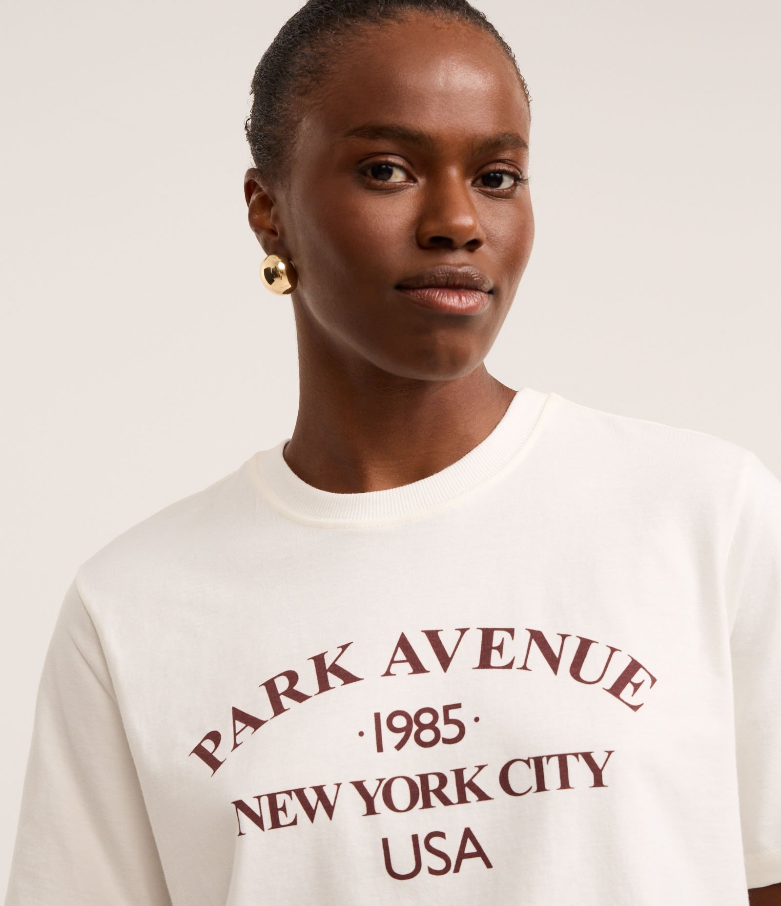 Camiseta em Algodão com Estampa Park Avenue Nyc Branco 4