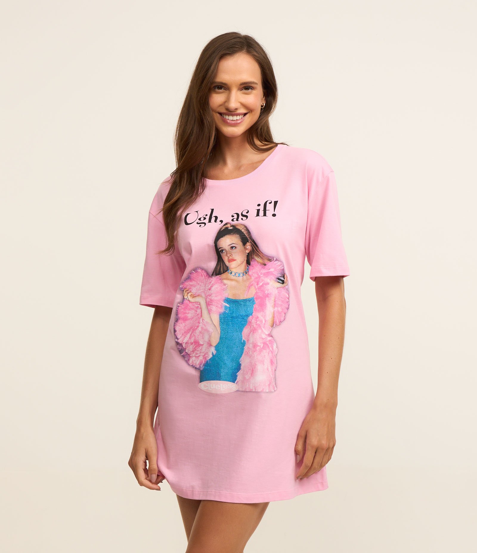 Camisola em Algodão com Estampa Localizada Rosa 1
