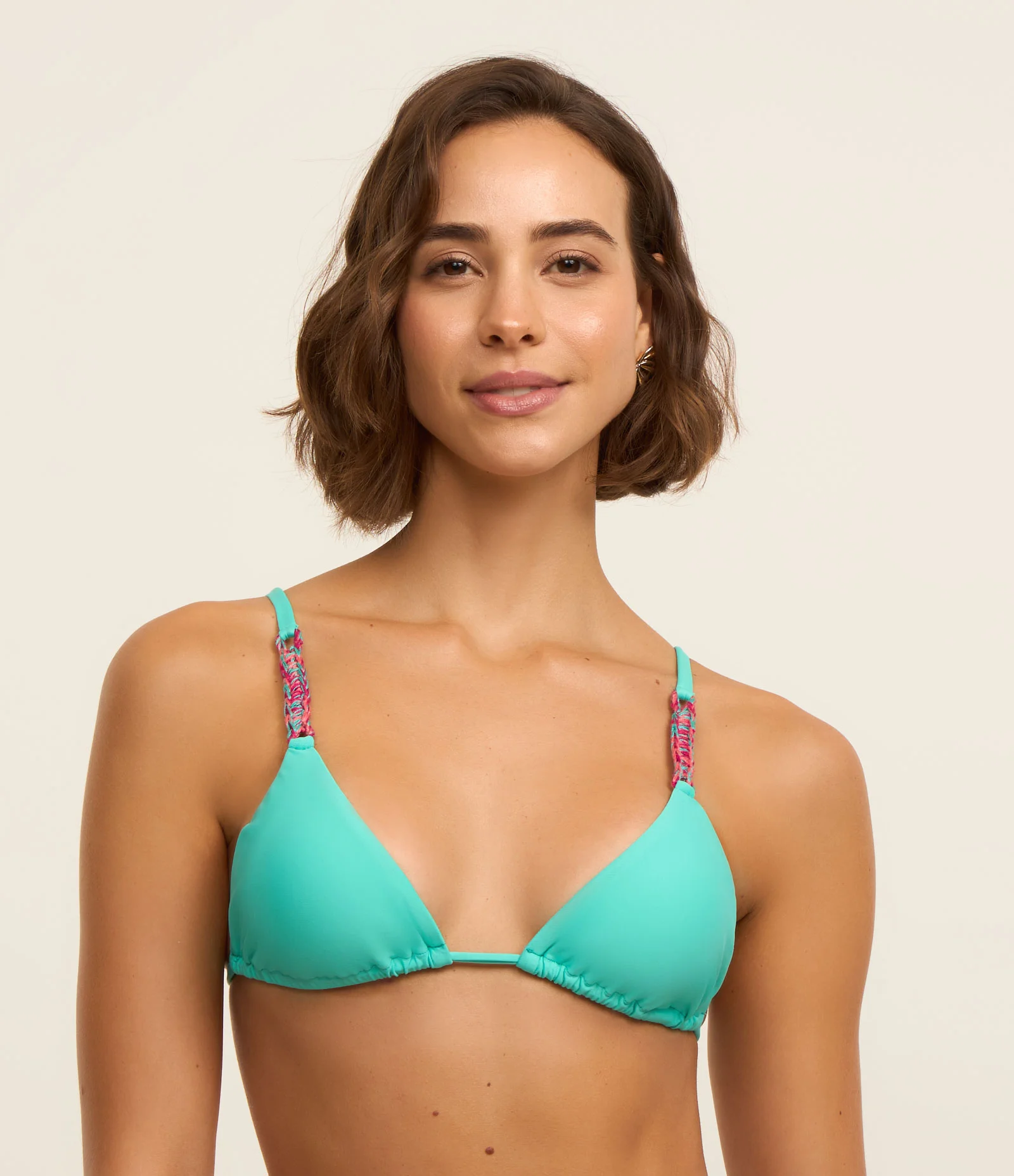 Biquíni Top Cortininha em Microfibra com Alças de Tererê Verde 1