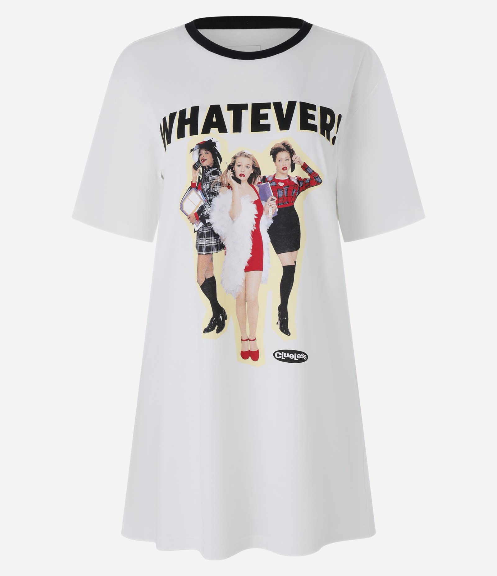 Camisola T-Shirt em Algodão Com Estampa Whatevers Branco 3