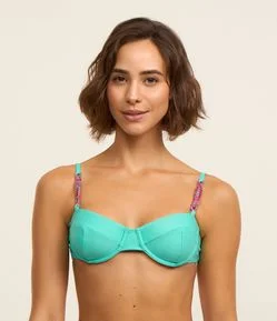 Biquíni Top Meia Taça em Microfibra com Alças de Tererê