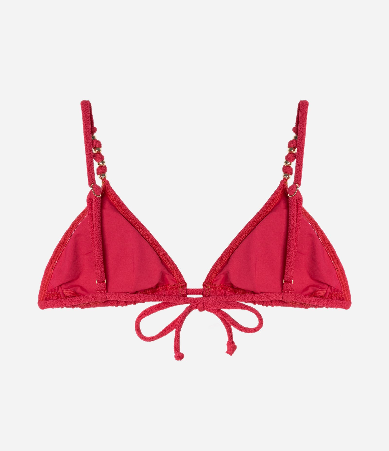 Biquíni Top Cortininha Texturizado com Metal nas Alças Rosa Avermelhado 6