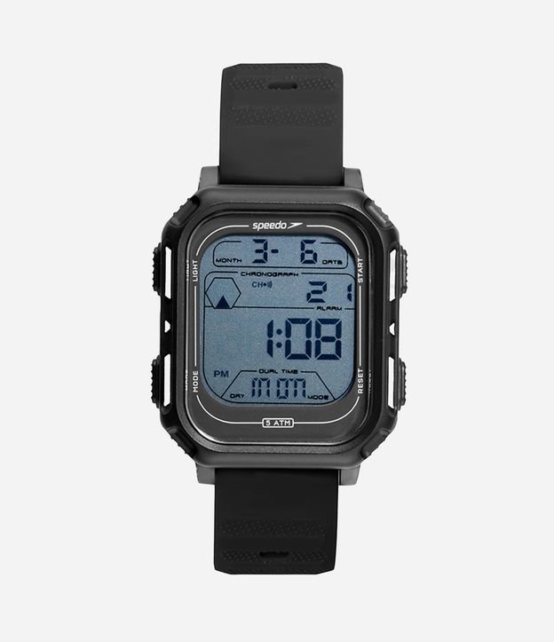Relogio Silicone SPEEDO Masculino Analogico e digital COM CAIXA EM PU Preto E PULSEIRA EM Silicone Preto 15114G0EVNV1