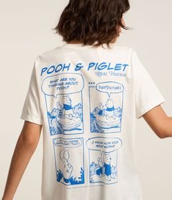 Camiseta T-shirt em Algodão com Estampa Pooh História em Quadrinhos