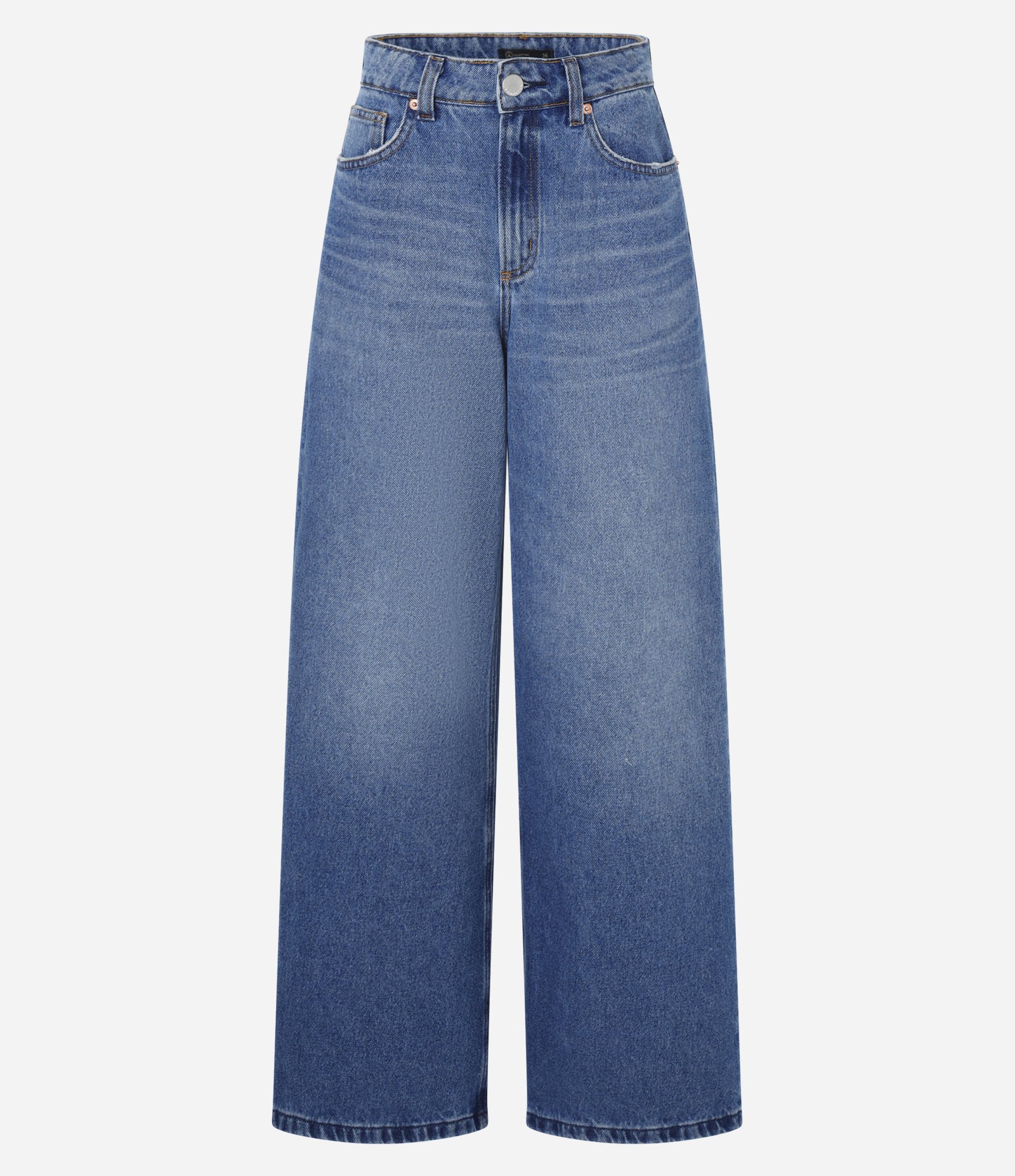 Calça Pantalona em Jeans com Cintura Alta Azul