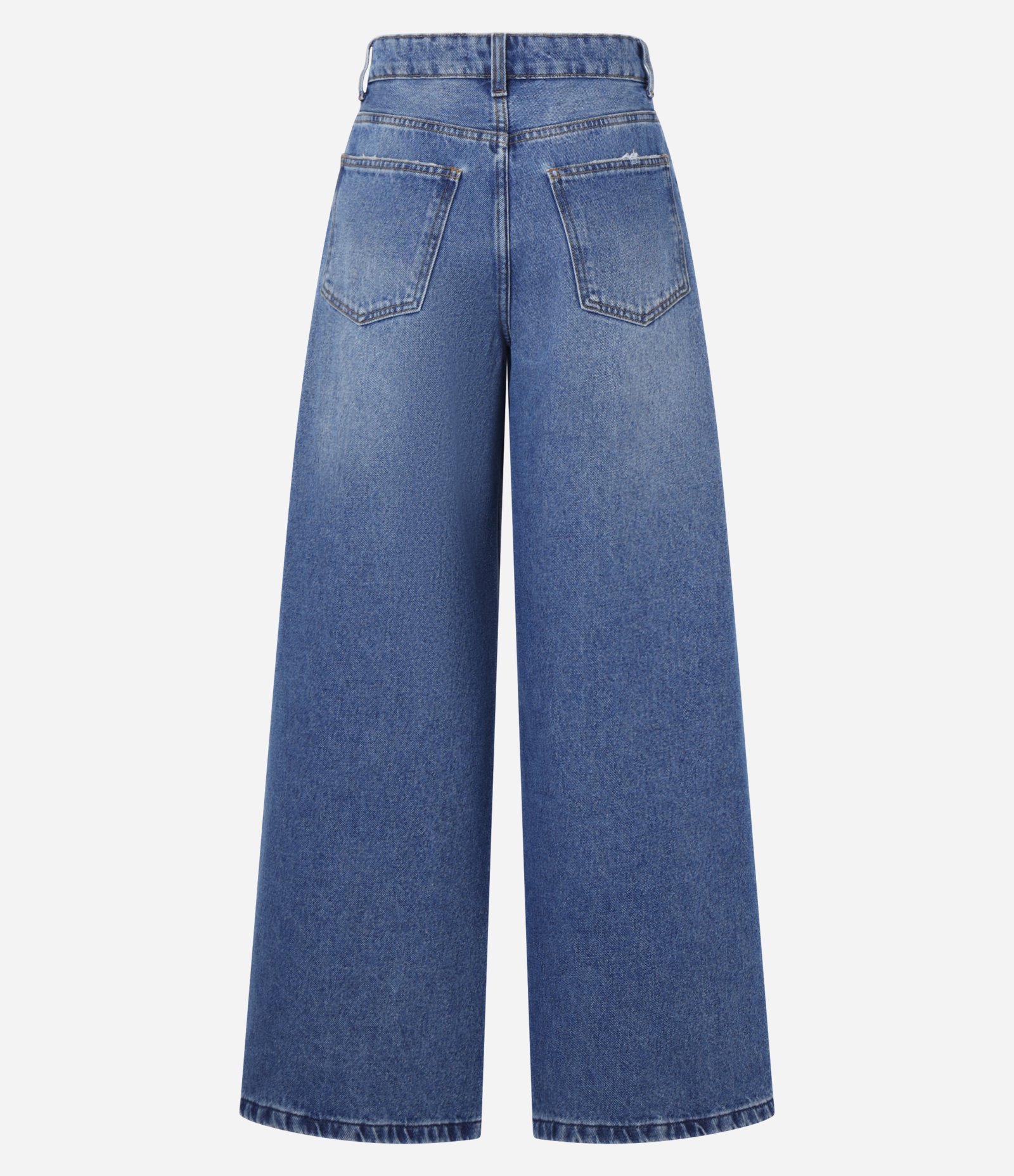 Calça Pantalona em Jeans com Cintura Alta Azul 6