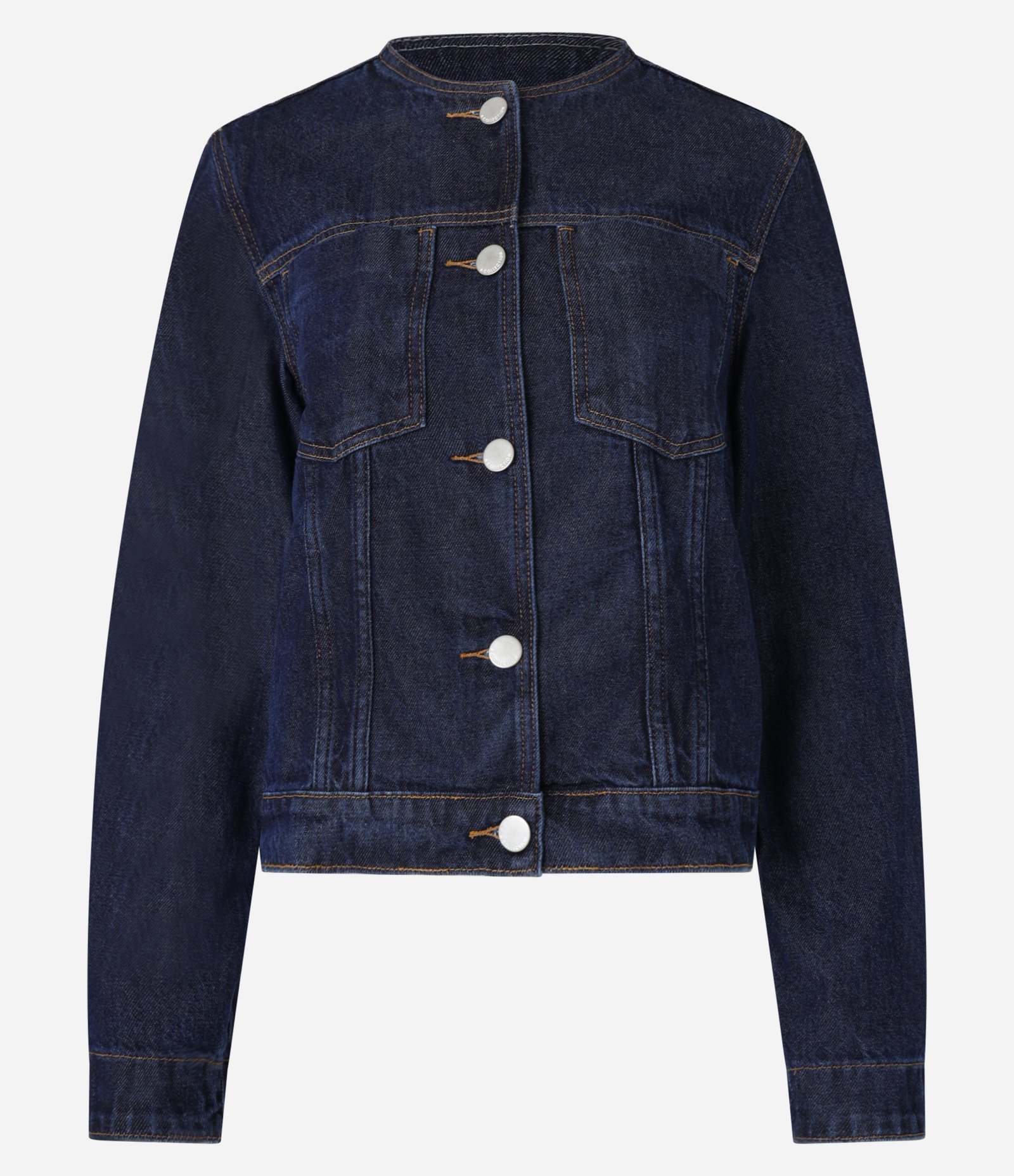 Jaqueta em Jeans com Detalhe de Costura Contrastante Azul 6