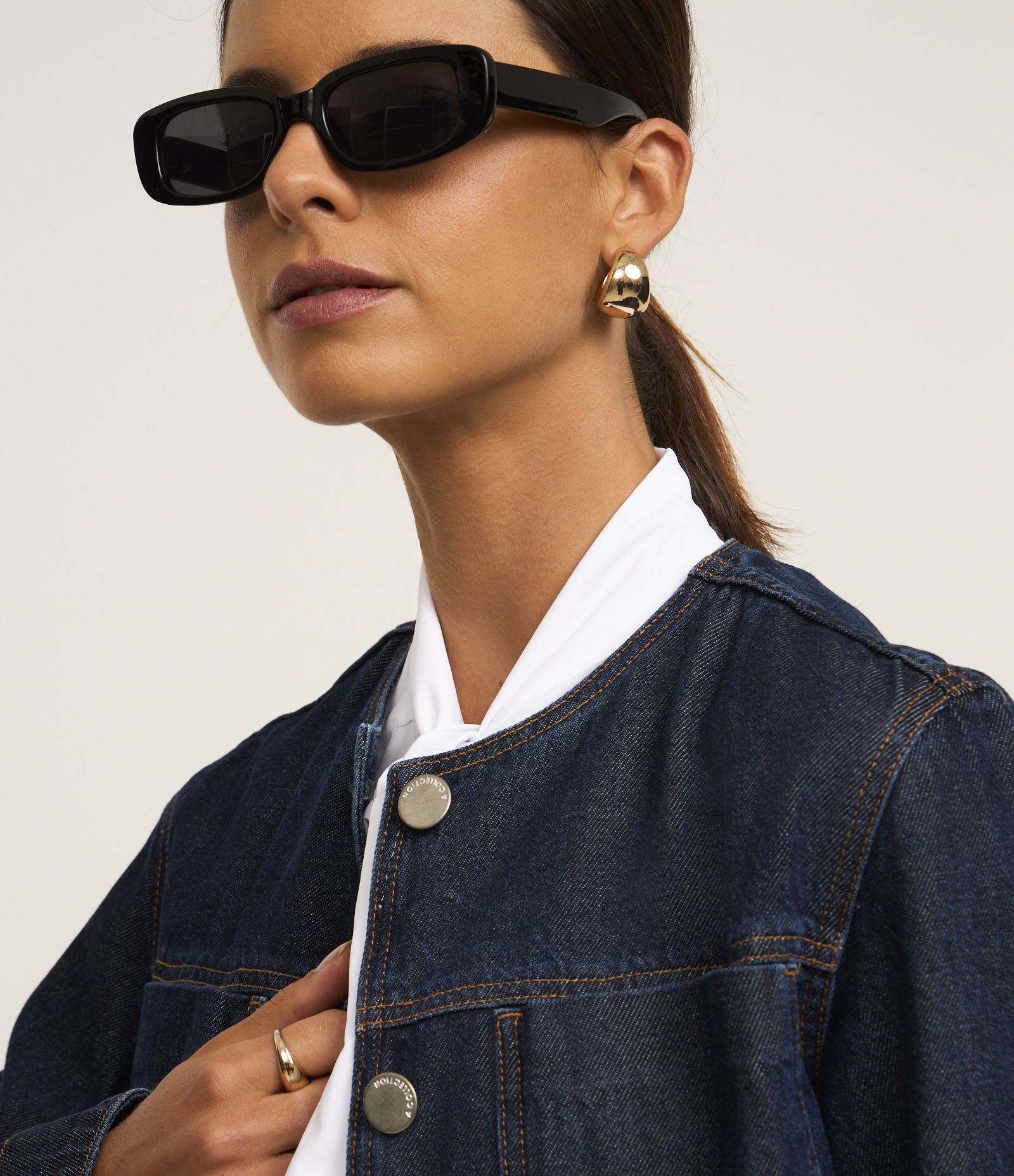Jaqueta em Jeans com Detalhe de Costura Contrastante Azul 3