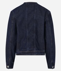 Jaqueta em Jeans com Detalhe de Costura Contrastante