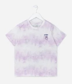 Camiseta Infantil com Estampa Tie Dye e Angel - Tam 5 a 14 Anos