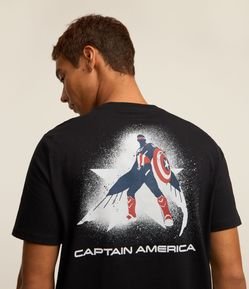 Camiseta Regular em Algodão com Estampa Capitão América