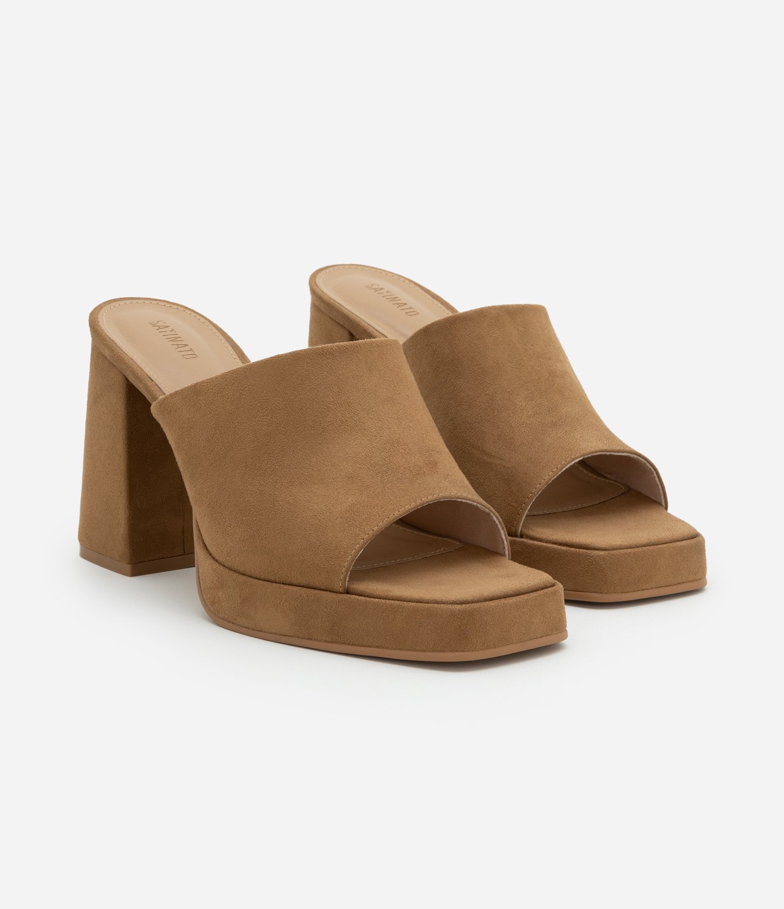 Sandália Mule Meia Pata em PU Marrom 2