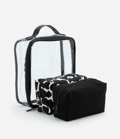 Kit 03 Nécessaires com Tamanhos Diversos e Estampa Floral Kit 03 Nécessaires com Tamanhos Diversos e Estampa Floral