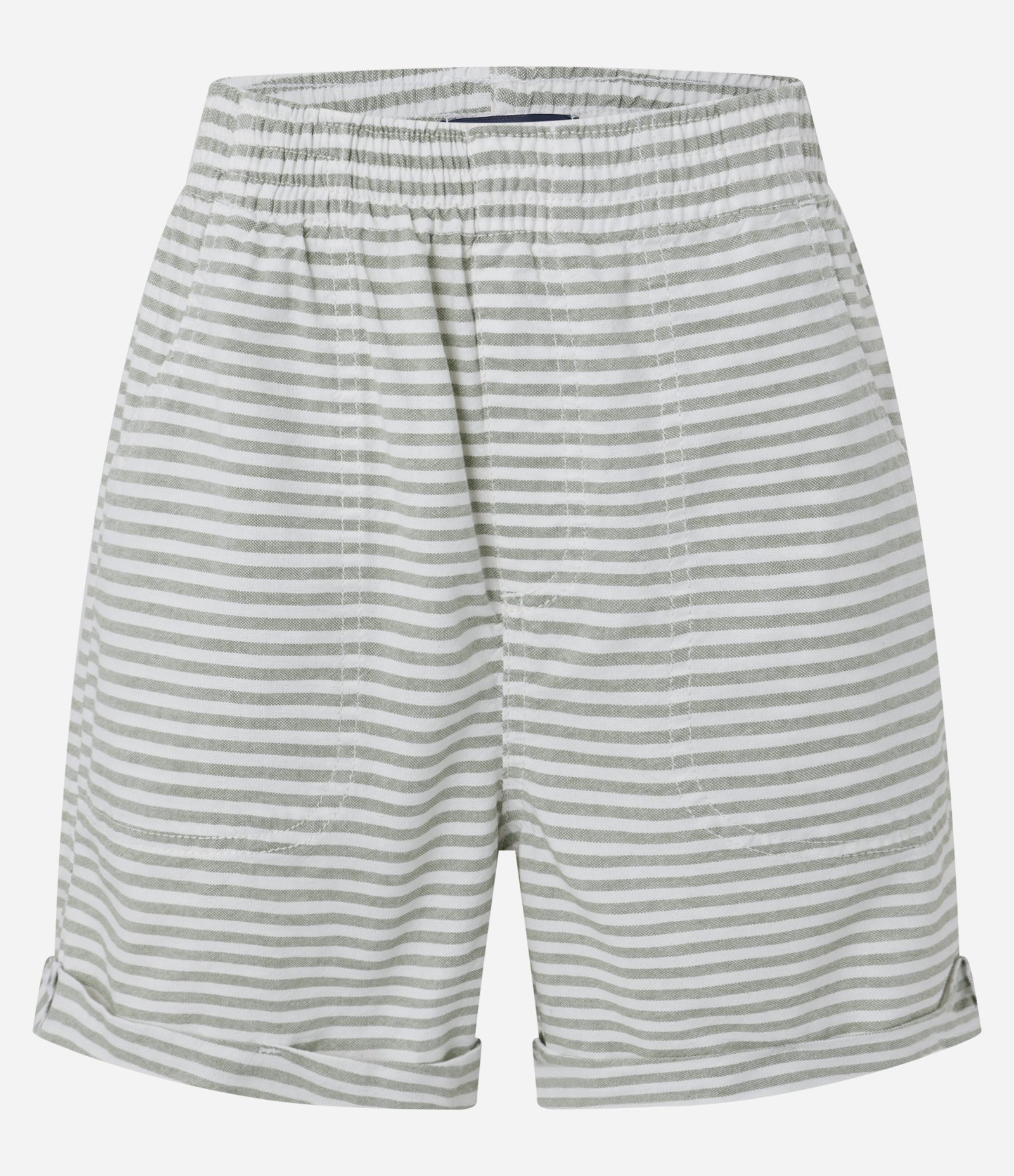 Short Runner em Sarja com Listras em Fio Tinto e Barra Dobrada Verde 5