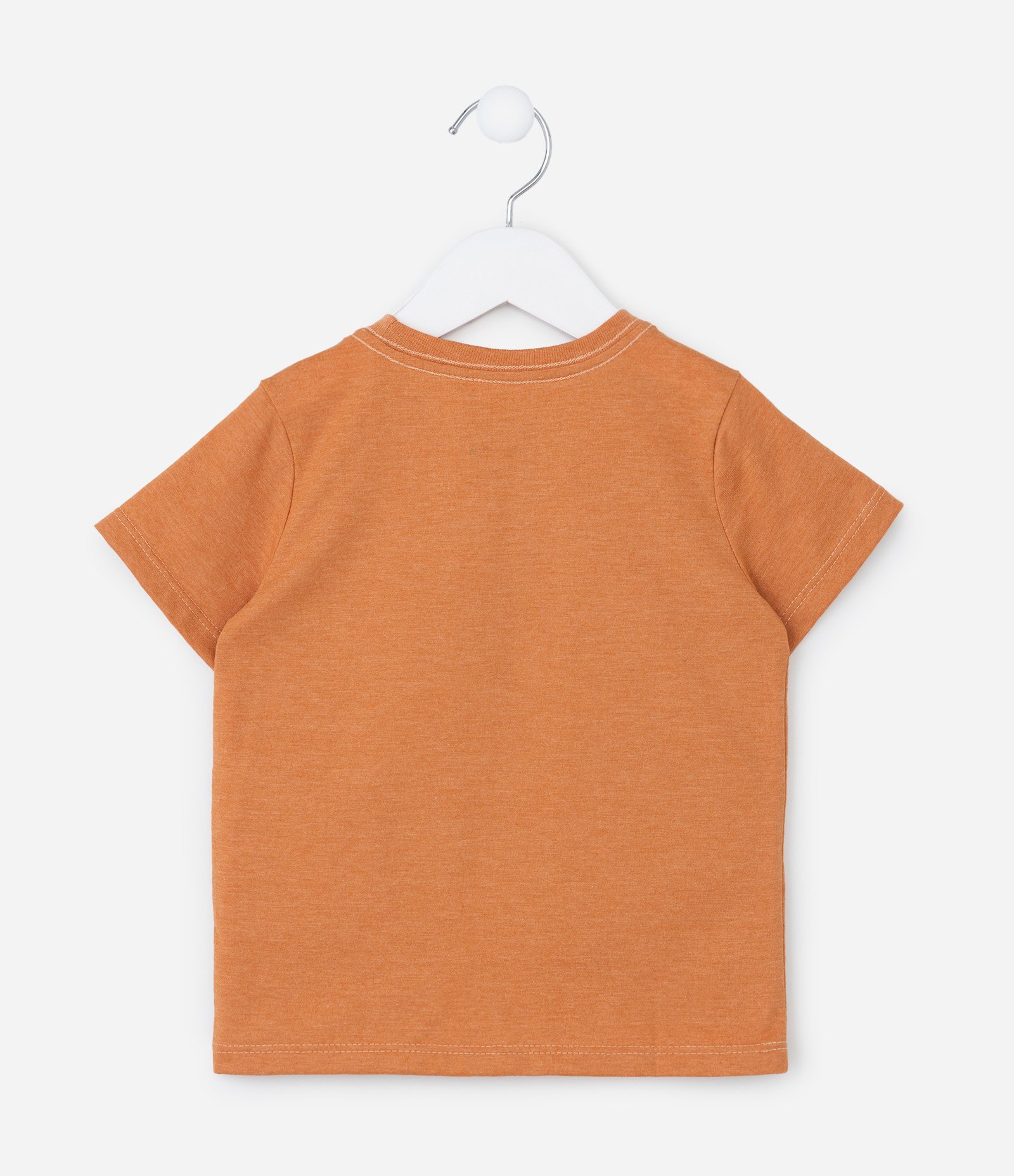 Camiseta Infantil com Estampa Carinha de Monstrinho - Tam 1 a 6 Anos Marrom 2