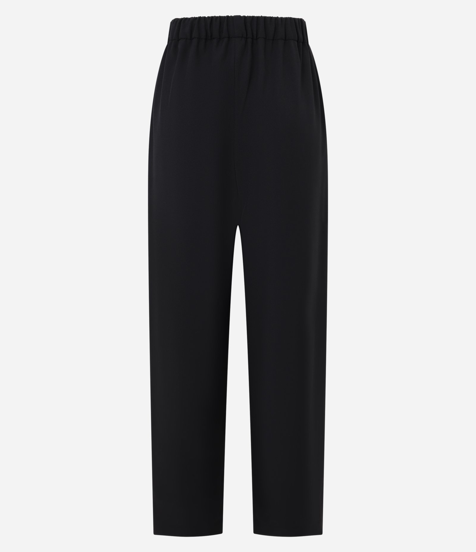 Calça Pantalona em Alfaiataria com Cós de Elástico e Amarração Preto 6