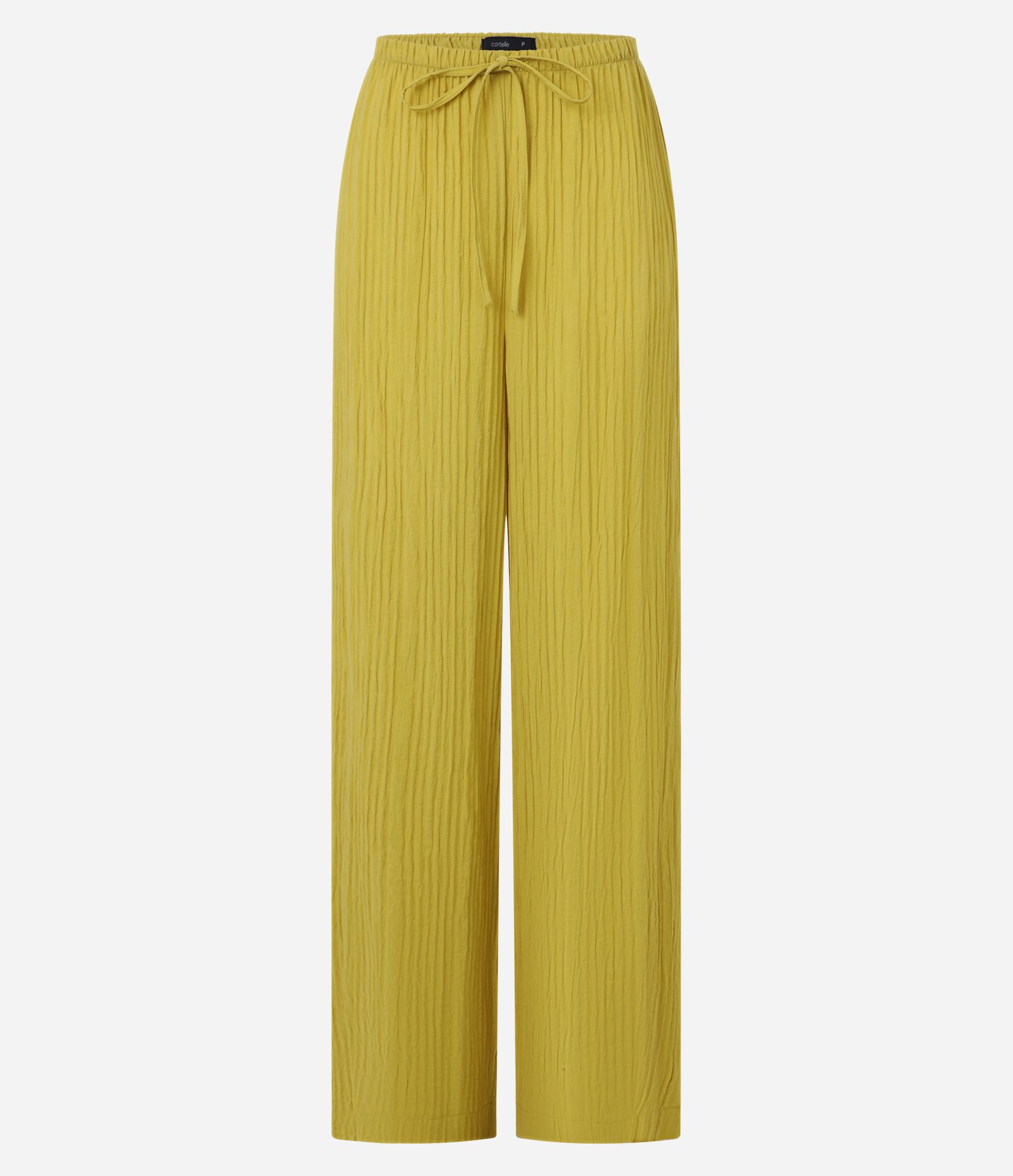 Calça Pantalona Texturizada com Cós Elástico e Amarração Verde 5