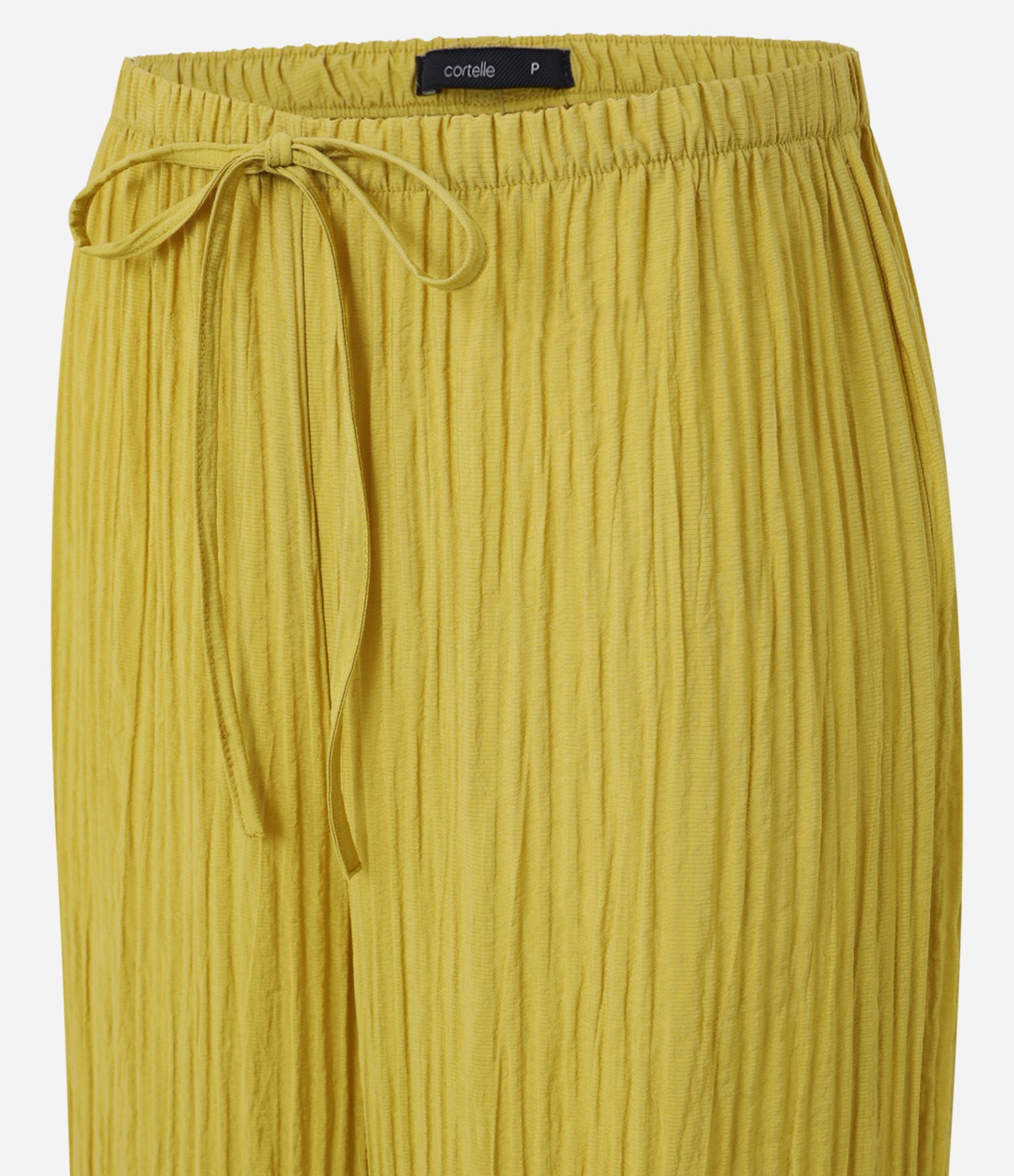 Calça Pantalona Texturizada com Cós Elástico e Amarração Verde 6