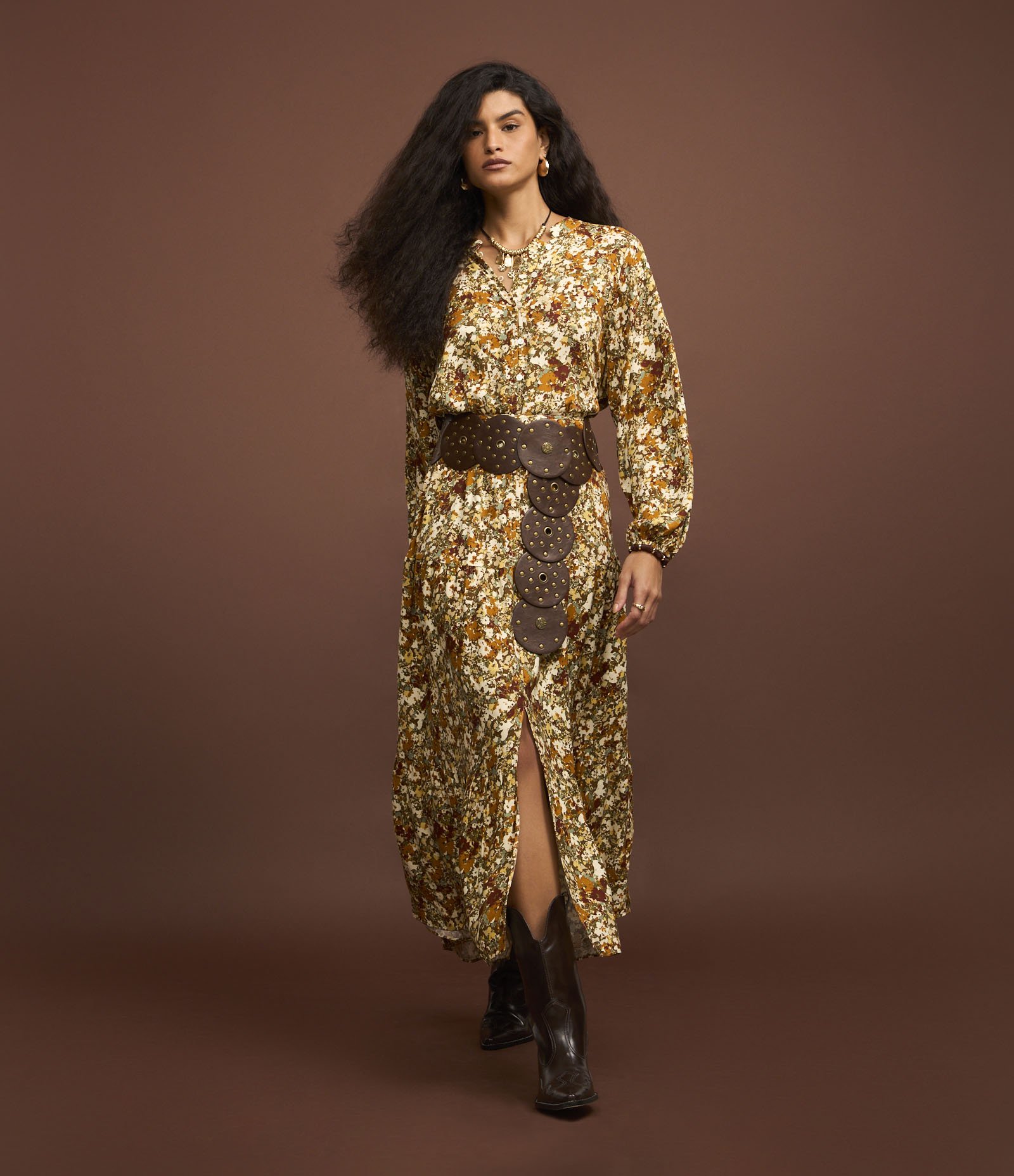 Vestido Western Bata Evasê em Chalis com Estampa Floral Liberty Multicores 2