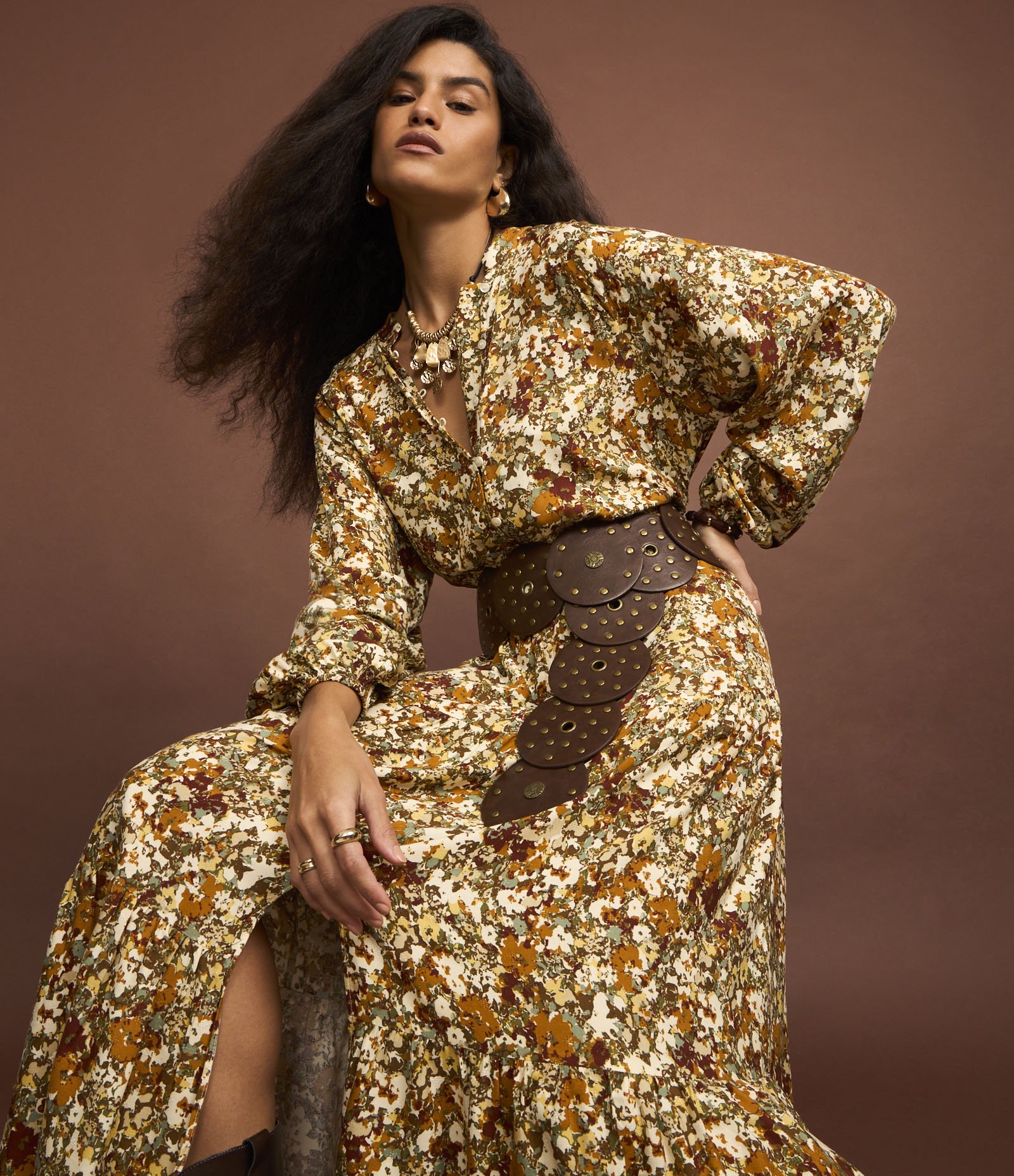 Vestido Western Bata Evasê em Chalis com Estampa Floral Liberty Multicores 6