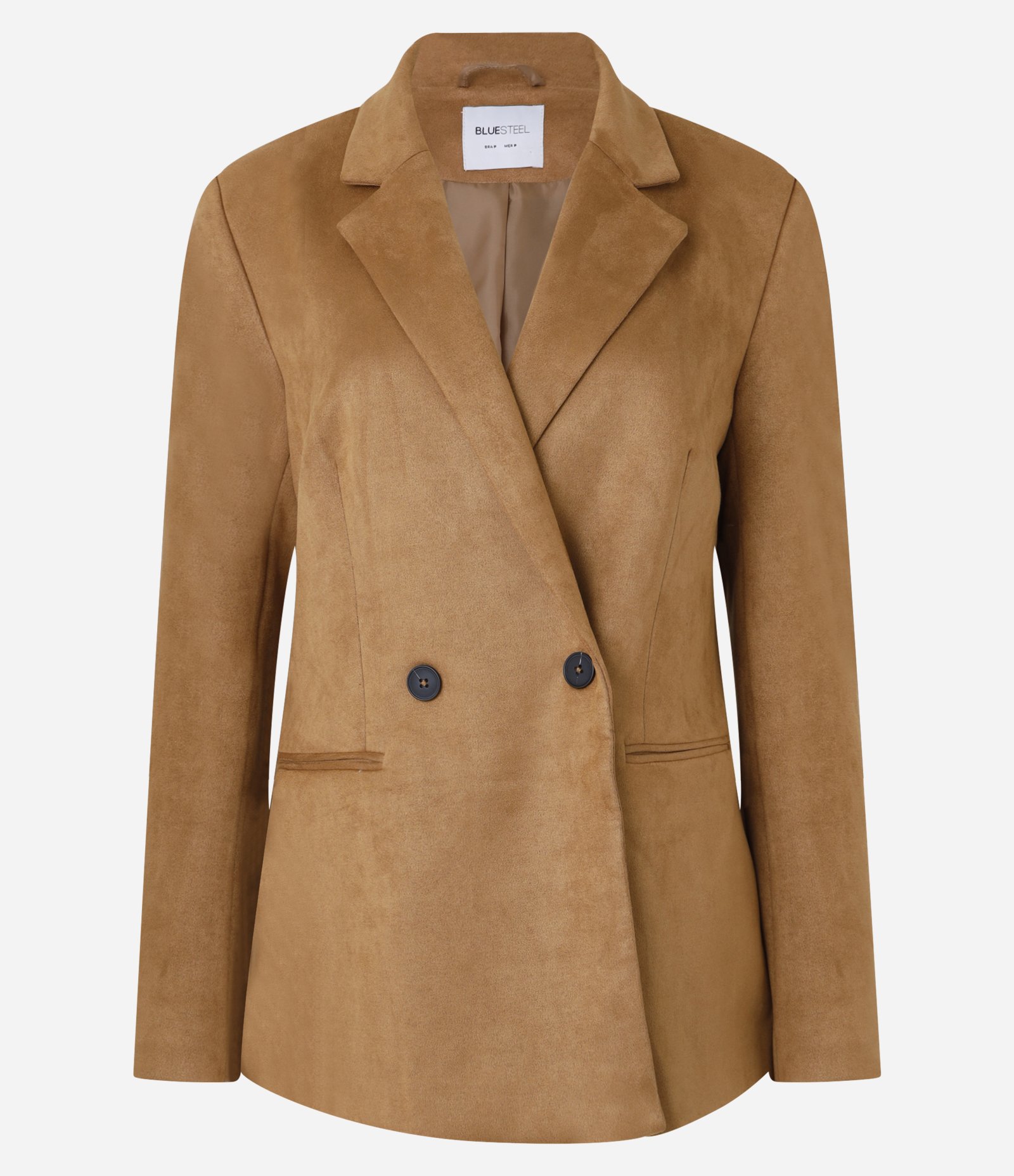 Blazer Alongado em Suedine com Bolsos e Botões Marrom 7