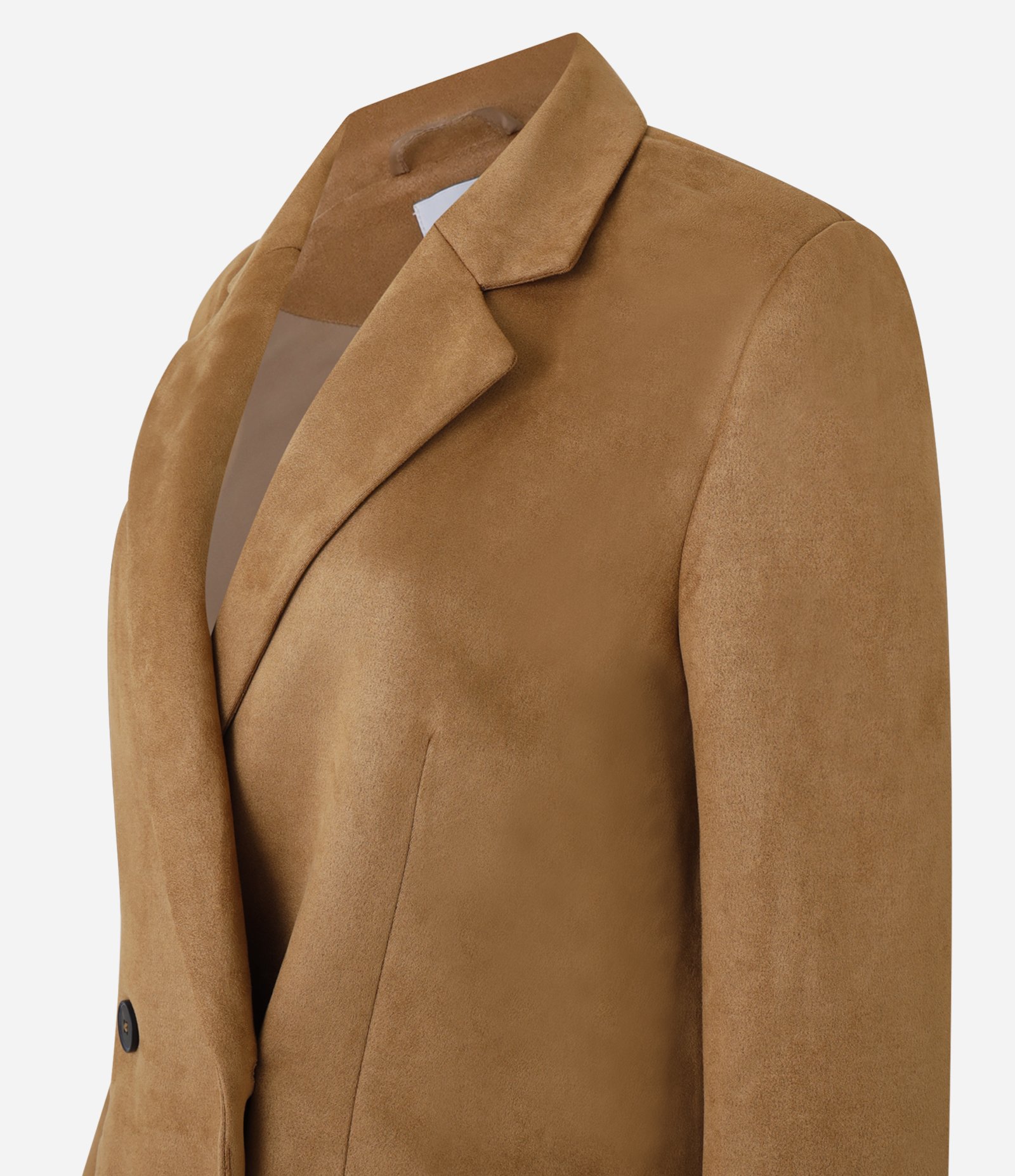 Blazer Alongado em Suedine com Bolsos e Botões Marrom 8