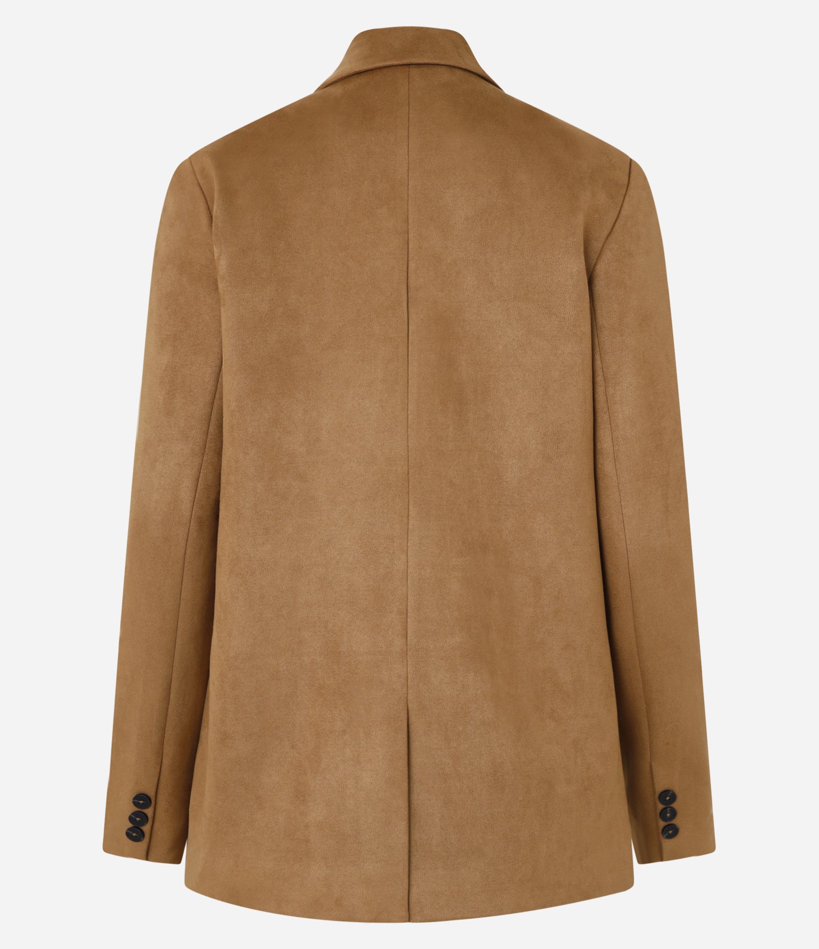 Blazer Alongado em Suedine com Bolsos e Botões Marrom 9