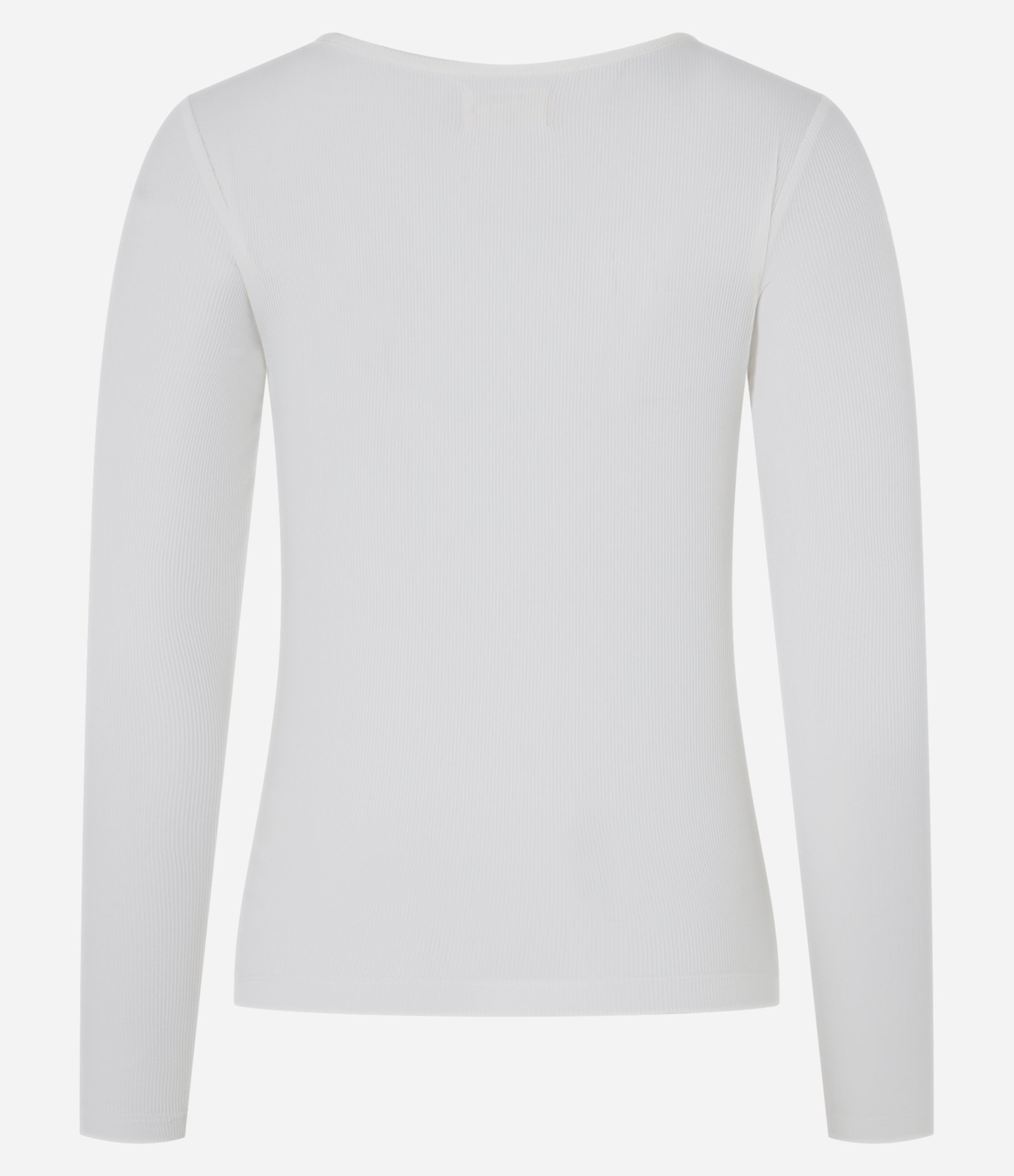 Blusa Pijama Canelada com Botões na Gola Redonda Branco 6
