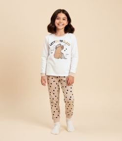 Pijama Longo Infantil com Estampa Capivara - Tam 5 a 14 Anos
