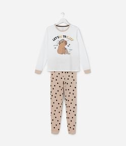 Pijama Longo Infantil com Estampa Capivara - Tam 5 a 14 Anos