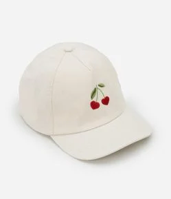 Boné Infantil Aba Curva com Bordado Cerejinhas - Tam U