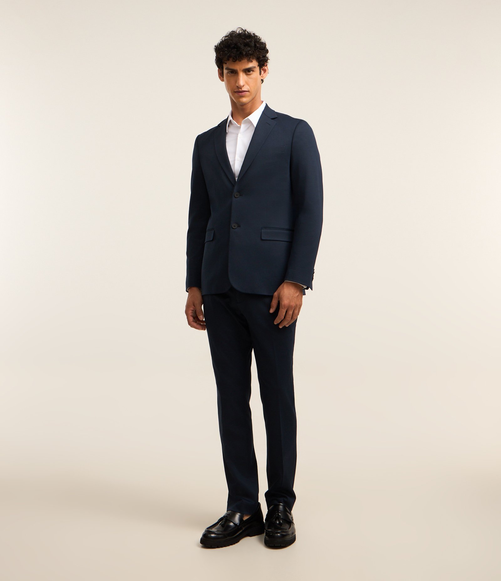 Paletó Slim em Performance com Textura Azul Marinho 2