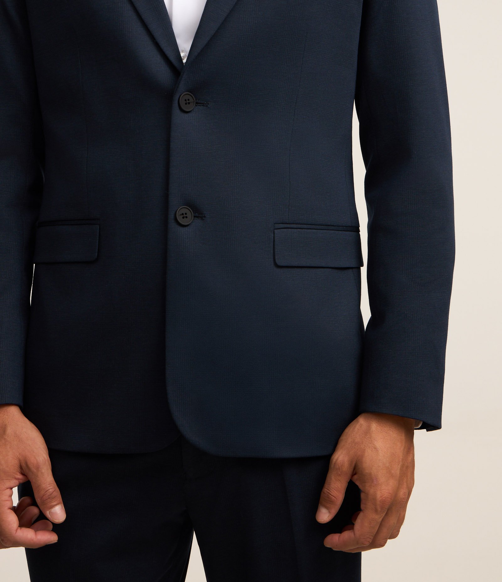 Paletó Slim em Performance com Textura Azul Marinho 3